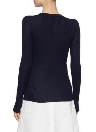 Back View - Click To Enlarge - GABRIELA HEARST -  ''Browning' Cashmere Silk Blend Rib Sweater
