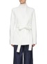 Main View - Click To Enlarge - GABRIELA HEARST -  ''Racer' Stretch Denim Belted Wrap Front Blazer
