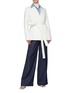 Figure View - Click To Enlarge - GABRIELA HEARST -  ''Racer' Stretch Denim Belted Wrap Front Blazer
