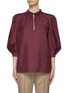 Main View - Click To Enlarge - GABRIELA HEARST -  ''Berry' Puffed Sleeve Buckle Collar Silk Blouse