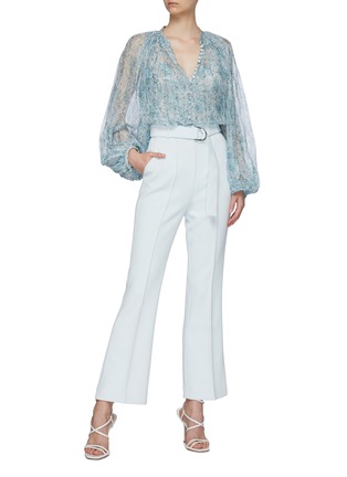 Figure View - Click To Enlarge - ACLER - 'Astone' Floral Print Pleated Chiffon Blouse