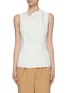Main View - Click To Enlarge - ACLER - 'Benton' Structured Collar Side Pleat Sleeveless Top