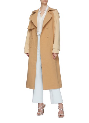 Figure View - Click To Enlarge - ACLER - 'Newton' Colourblock Cotton Trench Coat
