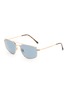 Main View - Click To Enlarge - RAY-BAN - Tortoiseshell Effect Temple Double Bridge Metal Frame Sunglasses