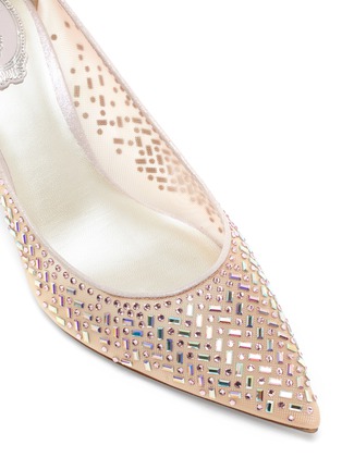 Detail View - Click To Enlarge - RENÉ CAOVILLA - Crystal embellished printed lizard net pumps