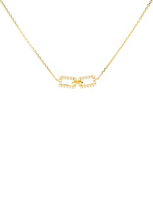 Main View - Click To Enlarge - SARAH ZHUANG - Connected' diamond 18k gold drop necklace
