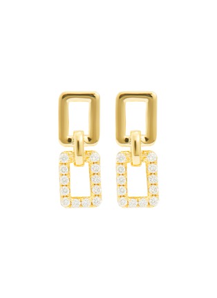 Detail View - Click To Enlarge - SARAH ZHUANG - 'Infinite Link' diamond 18k gold drop earrings