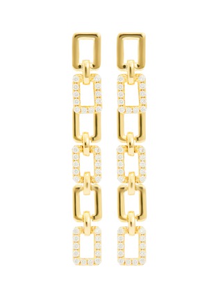 Main View - Click To Enlarge - SARAH ZHUANG - 'Infinite Link' diamond 18k gold drop earrings