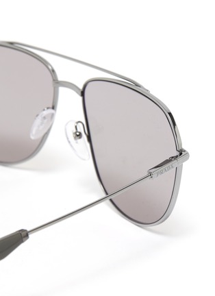 Detail View - Click To Enlarge - PRADA - Acetate Temple Metal Frame Aviator Sunglasses