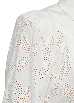  - ACLER - 'Klara' Belted Floral Perforated Sleeve Pleated Chest Cotton Shirt