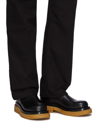 Figure View - Click To Enlarge - BOTTEGA VENETA - Crepe Sole Leather Ankle Chelsea Boots