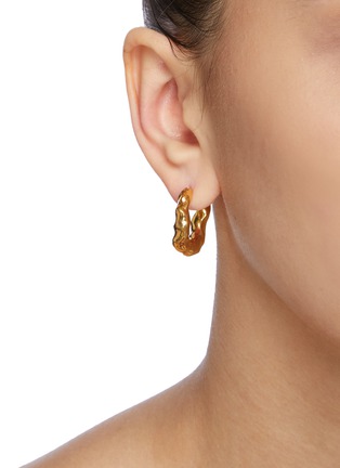 Front View - Click To Enlarge - JOANNA LAURA CONSTANTINE - 'Feminine Waves' Hoop Earring and Ear Cuff Set of Three
