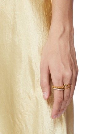 Figure View - Click To Enlarge - JOANNA LAURA CONSTANTINE - Mismatched Stone Pavé Twist Ring Set of Four