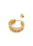 Detail View - Click To Enlarge - JOANNA LAURA CONSTANTINE - Double Band Stone Pavé Twist Hoop Earrings