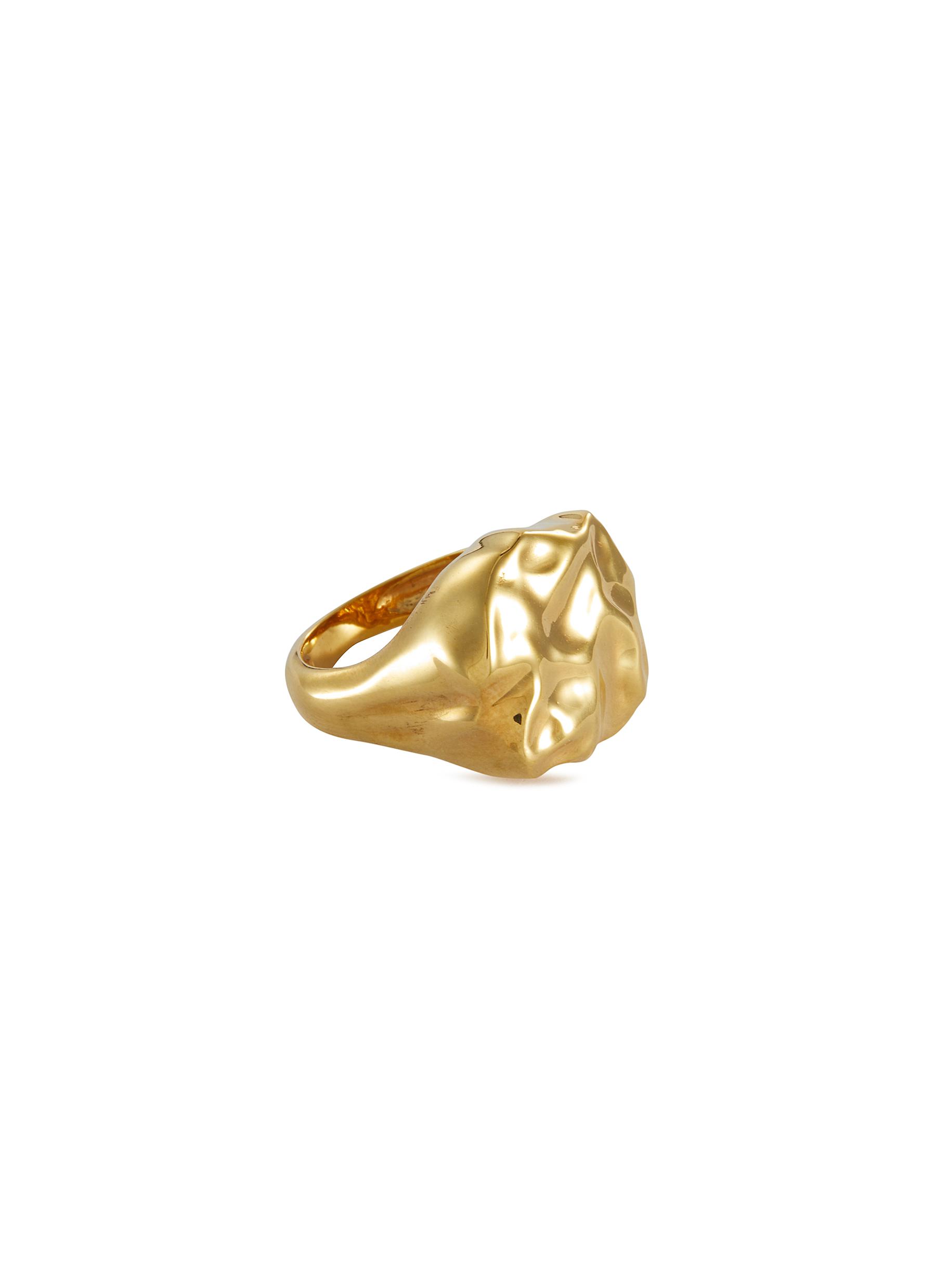 JOANNA LAURA CONSTANTINE 'Feminine Waves' Uneven Surface Gold-plated Signet Ring