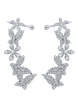 Main View - Click To Enlarge - SARAH ZHUANG - 'Dancing Butterfly' diamond 18k white gold earrings