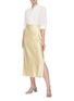 Figure View - Click To Enlarge - VINCE - Side Slit Satin Slip Skirt
