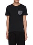 Main View - Click To Enlarge - FDMTL - Blurred Check Chest Patch Crewneck Cotton T-shirt