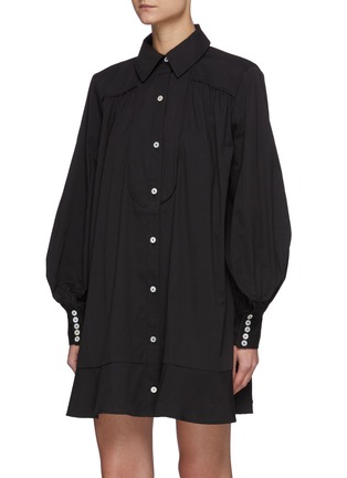 Detail View - Click To Enlarge - C/MEO COLLECTIVE - Bell Sleeves Black Shirt Dress