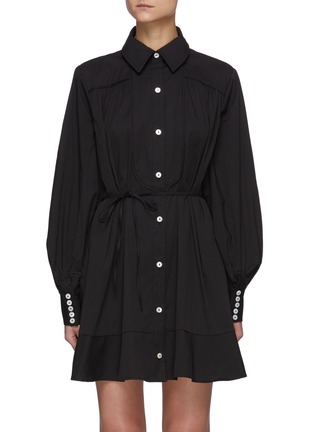 Main View - Click To Enlarge - C/MEO COLLECTIVE - Bell Sleeves Black Shirt Dress