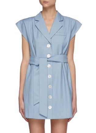 Main View - Click To Enlarge - C/MEO COLLECTIVE - Magnetised' Belted Lapel Dress