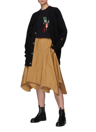 Figure View - Click To Enlarge - JW ANDERSON - Asymmetric Hem Cotton Twill Skirt