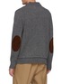 Back View - Click To Enlarge - MAISON MARGIELA - Double Neck Trim Wool Sweater With Elbow Patches
