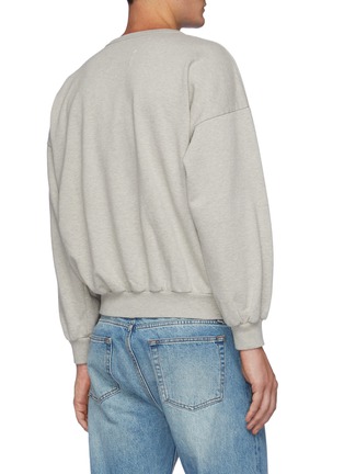 Back View - Click To Enlarge - MAISON MARGIELA - Drop Shoulder Cotton Crewneck Sweatshirt