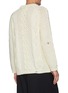 Back View - Click To Enlarge - MAISON MARGIELA - Cable Patterned Wool Sweater With Distressed Hem