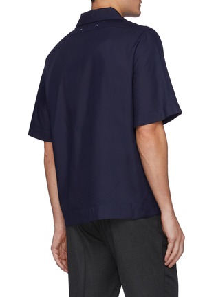 Back View - Click To Enlarge - MAISON MARGIELA - M.M. Logo Appliqued Camp Collar Short Sleeved Shirt