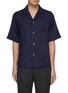 Main View - Click To Enlarge - MAISON MARGIELA - M.M. Logo Appliqued Camp Collar Short Sleeved Shirt