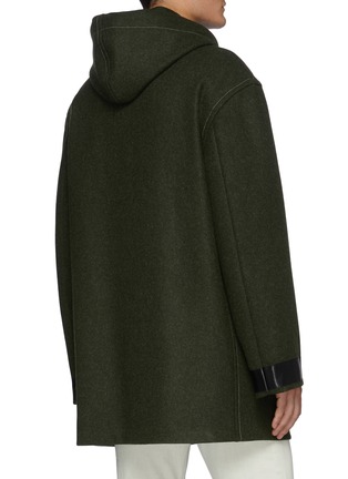 Back View - Click To Enlarge - MAISON MARGIELA - Patched Leather Virgin Wool Duffle Coat