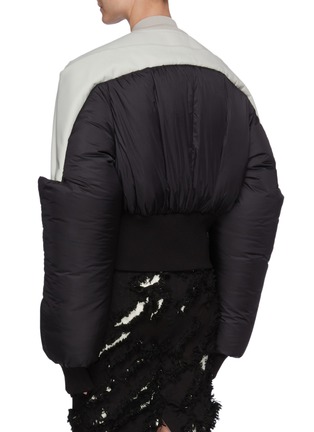 Back View - Click To Enlarge - RICK OWENS - Puffer Panelled Two Toned Bomber Jacket