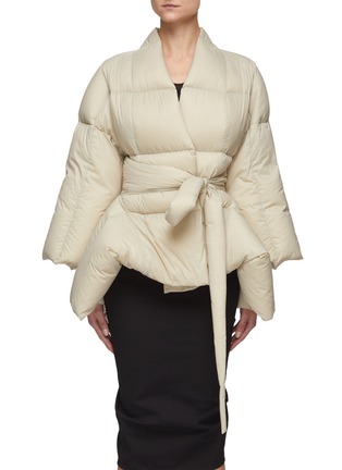 Main View - Click To Enlarge - RICK OWENS - TOMMYWING' BELTED WRAP DOWN JACKET
