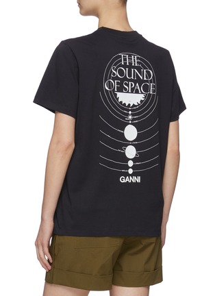 Back View - Click To Enlarge - GANNI - Astronomical Graphic Print Organic Cotton T-shirt
