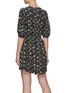 Back View - Click To Enlarge - GANNI - Floral V Neck Puff Sleeves Mini Dress