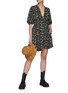 Figure View - Click To Enlarge - GANNI - Floral V Neck Puff Sleeves Mini Dress