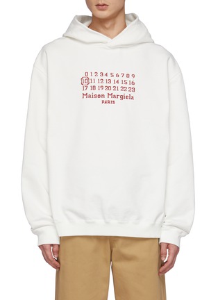 Main View - Click To Enlarge - MAISON MARGIELA - Number Logo Cotton Hoodie