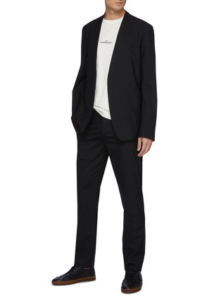 Figure View - Click To Enlarge - MAISON MARGIELA - Collarless Virgin Wool Single Breasted Blazer