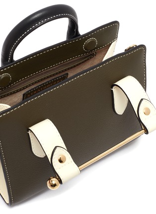 Detail View - Click To Enlarge - STRATHBERRY - 'NANO TOTE' METAL BAR CLOSURE Tricolour LEATHER CROSSBODY BAG