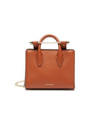 Main View - Click To Enlarge - STRATHBERRY - 'Nano Tote' Metal Bar Closure Leather Crossbody Bag