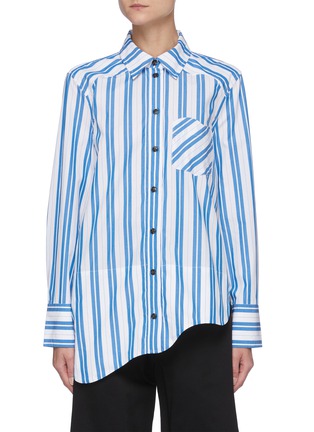 Main View - Click To Enlarge - GANNI - 'Daphne' strap asymmetric hem shirt