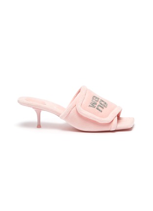 Main View - Click To Enlarge - ALEXANDER WANG - 'Jessie' crystal logo padded mules