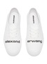 Detail View - Click To Enlarge - ALEXANDER WANG -  ''Dropout' logo print canvas sneakers