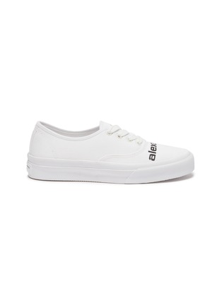 Main View - Click To Enlarge - ALEXANDER WANG -  ''Dropout' logo print canvas sneakers