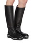 Figure View - Click To Enlarge - ALEXANDER WANG - Sanford' logo midsole leather boots