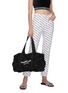 Figure View - Click To Enlarge - ALEXANDER WANG - 'Rebound' Logo Print Diamond Quilt Ruched Nylon Backpack