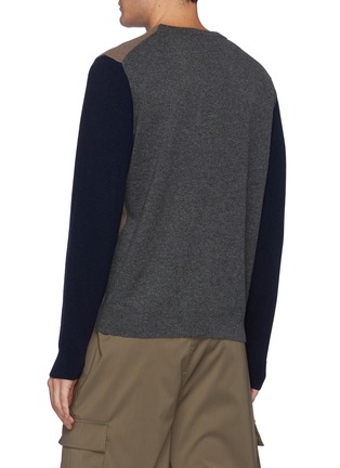 Back View - Click To Enlarge - THEORY - Milan' Colourblock Cashmere Crewneck Sweater
