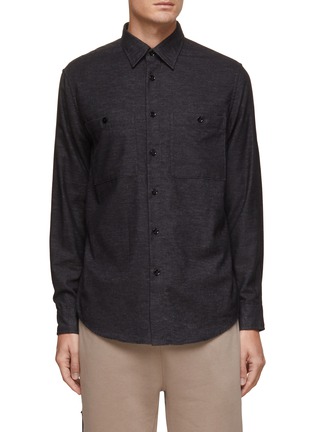 Main View - Click To Enlarge - THEORY - Noll' Chest Pocket Cotton Shirt