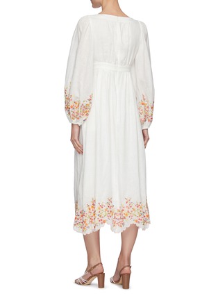 Back View - Click To Enlarge - ZIMMERMANN - 'Mae' floral print scalloped hem midi dress